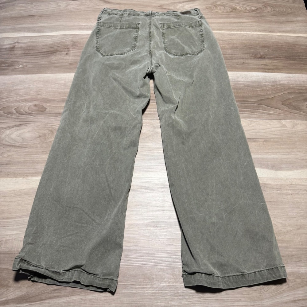 Paige Wide Leg Pants Womens 28 Green Lyocell Drawstring Relaxed Casual Trousers - Picture 9 of 13